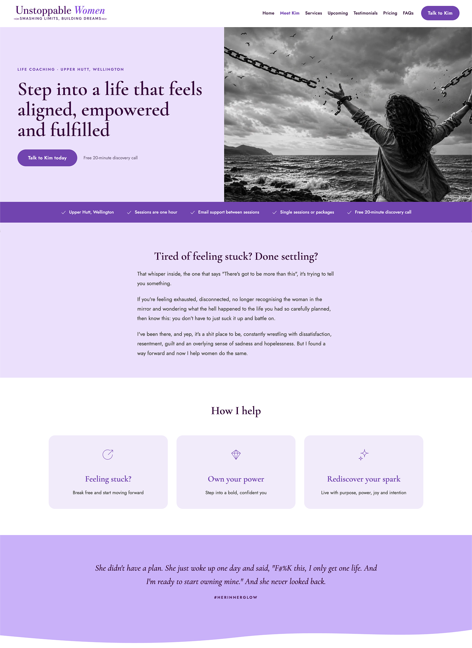 Unstoppable Women website - life coaching in Upper Hutt, Wellington