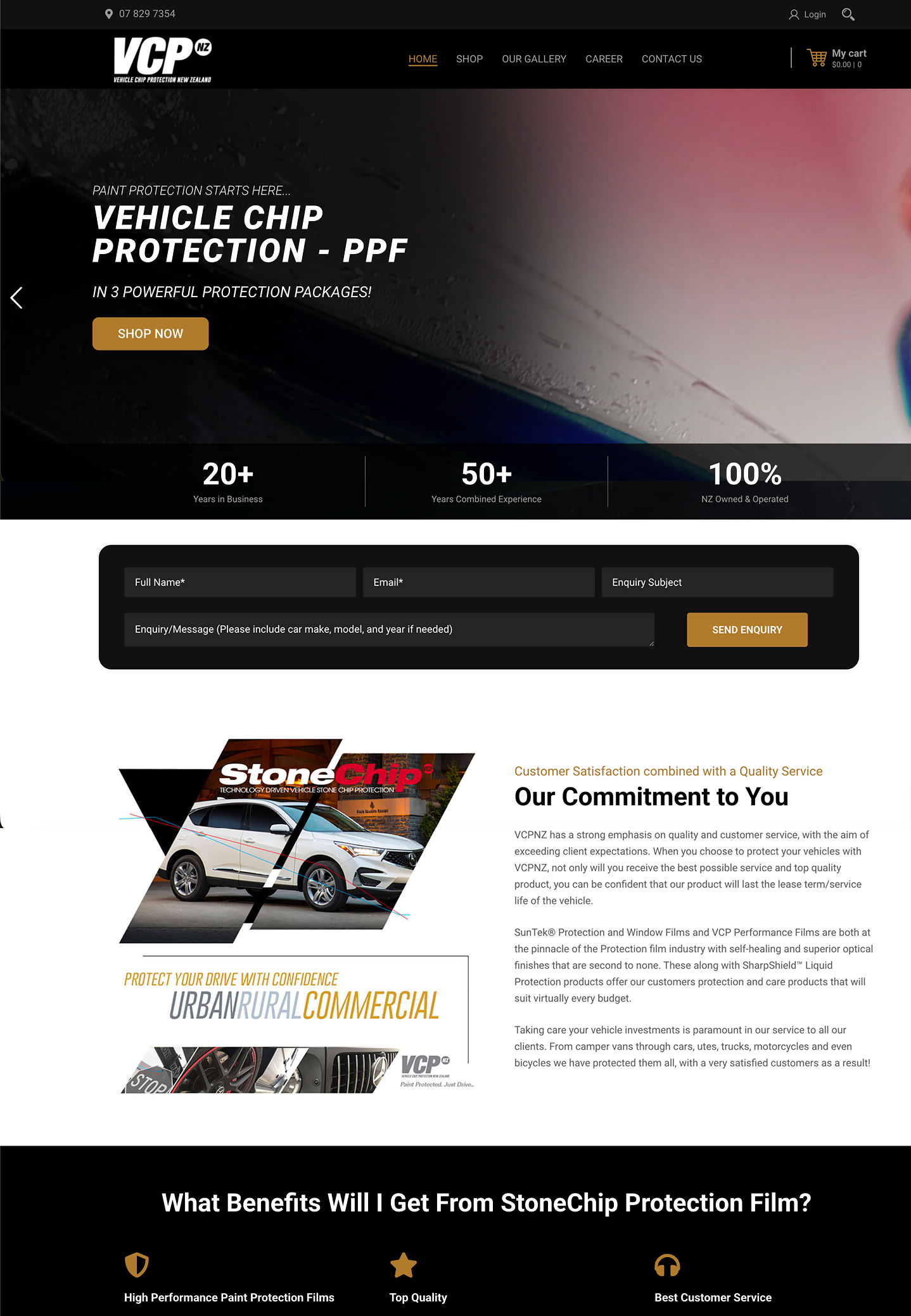 Vehicle Chip Protection NZ website - paint protection film specialists
